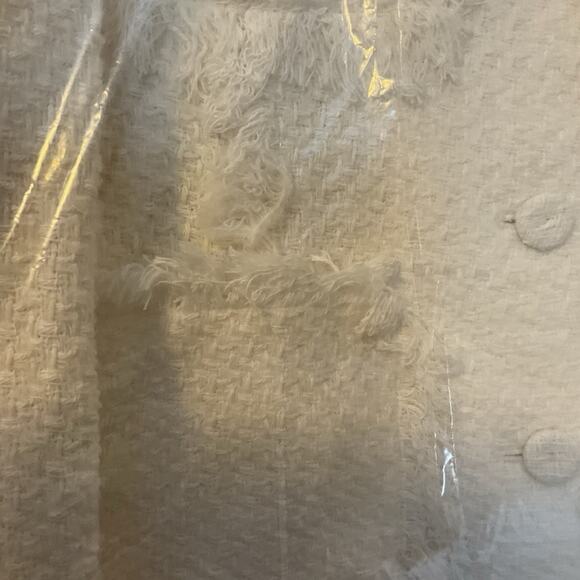 MANGO Pocket Cream Boucle' Fringe Tweed jacket Women's Blazer M (4) REF17087813 - Picture 12 of 16